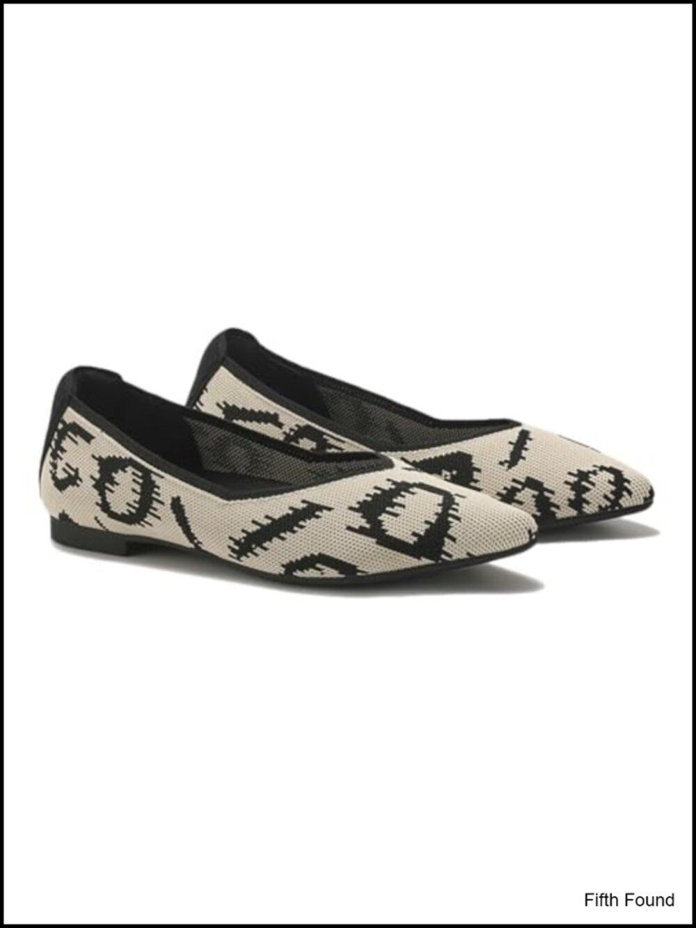 Pointed Toe Knit Ballet Flats Comfortable Slip On Office Dressy Shoes